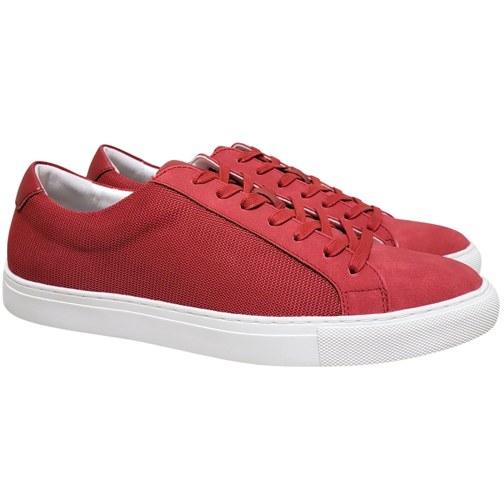Alfani Men Low Top Lace Up Sneakers Grayson Size US 11M Red Mesh / Faux Leather